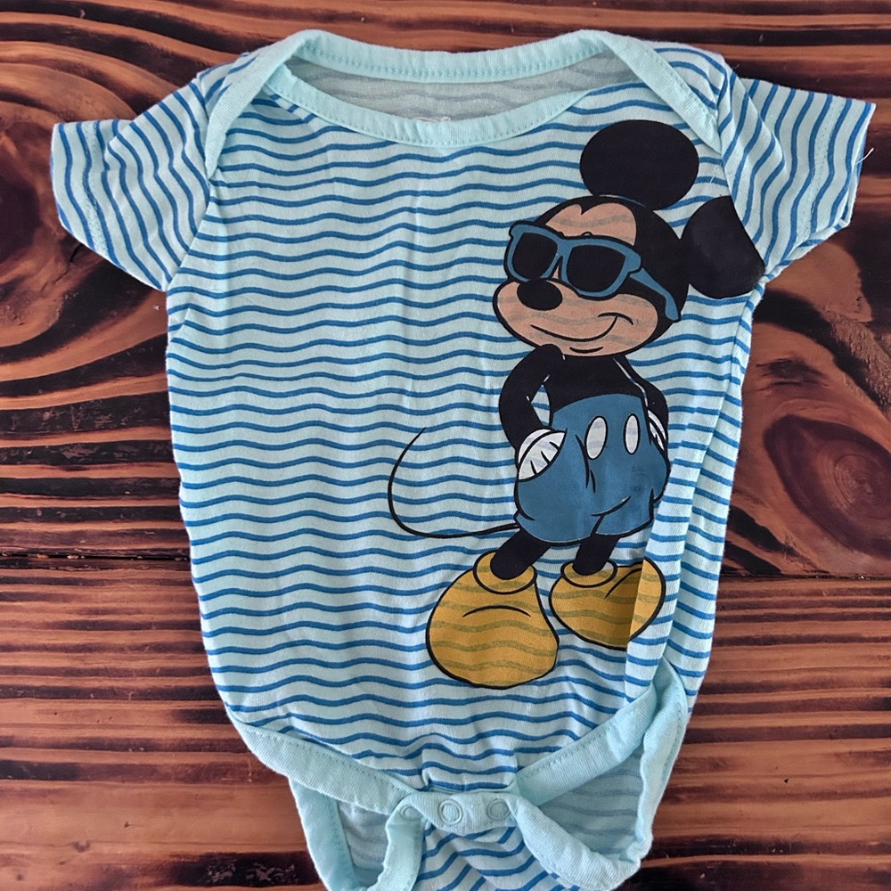 Disney Blue and Black Mickey Mouse Bodysuit